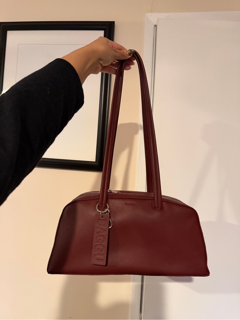 Baggu Recycled Leather Bowler Bag